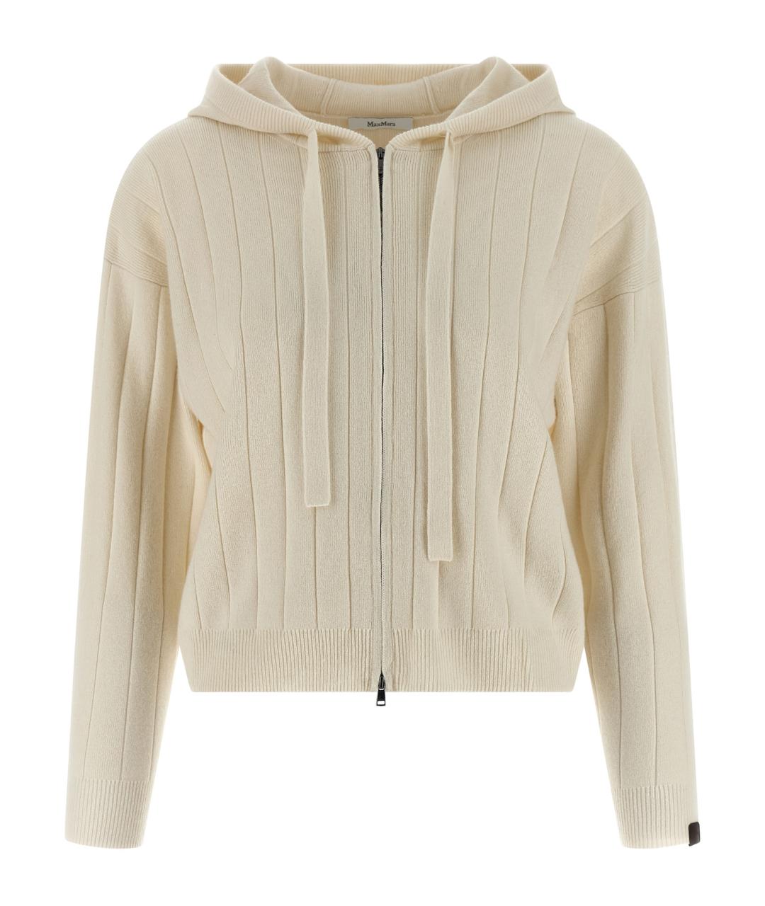 MAX MARA Белый кашемировый кардиган, фото 1