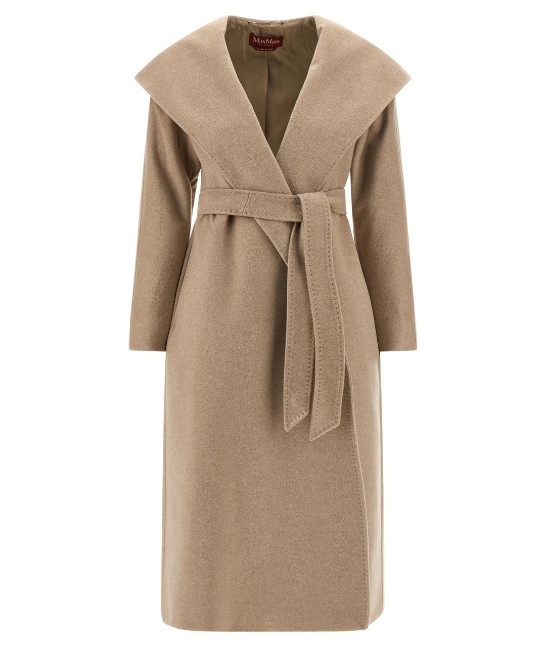 MAX MARA STUDIO Бежевое кашемировое пальто, фото 1