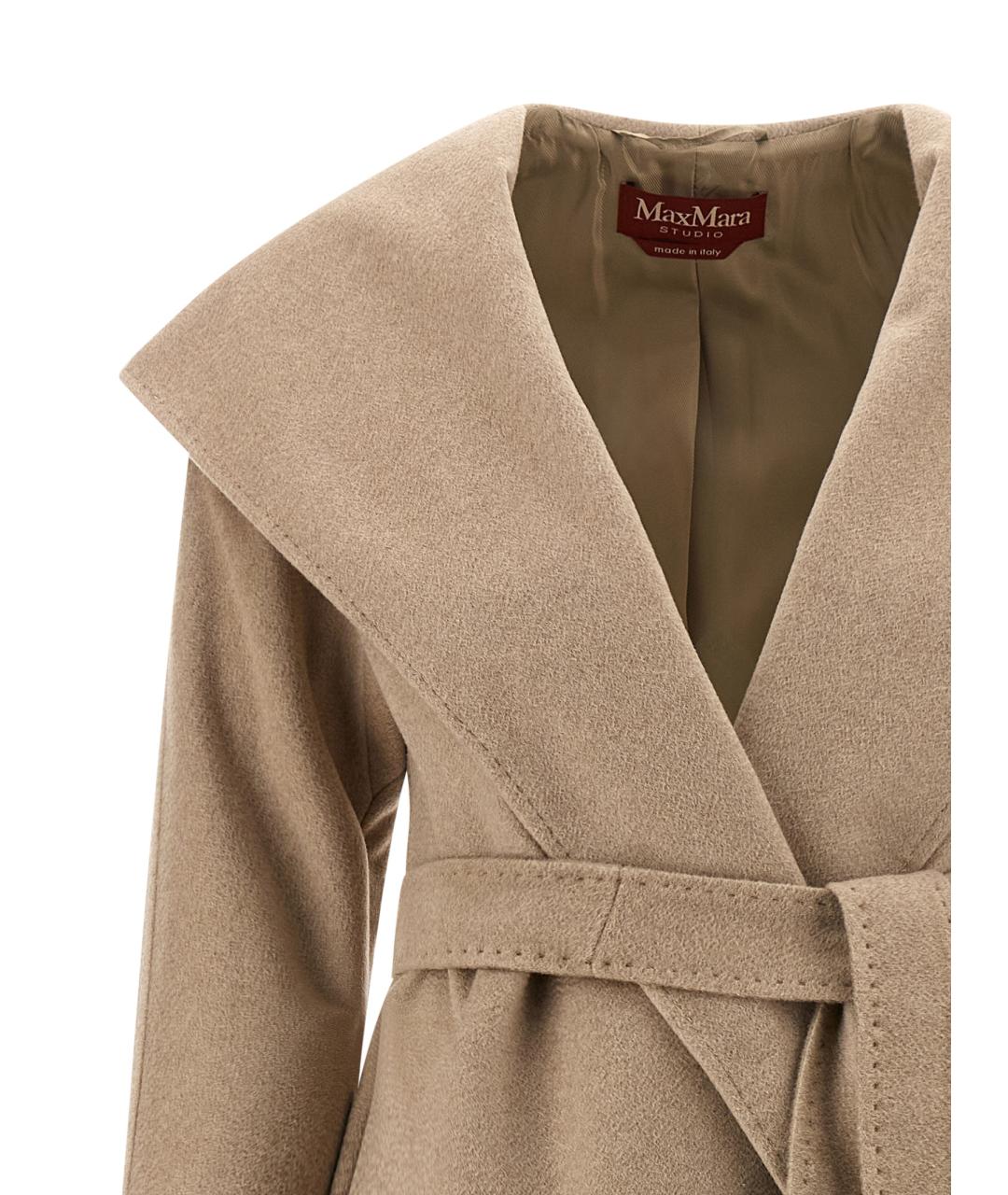 MAX MARA STUDIO Бежевое кашемировое пальто, фото 3