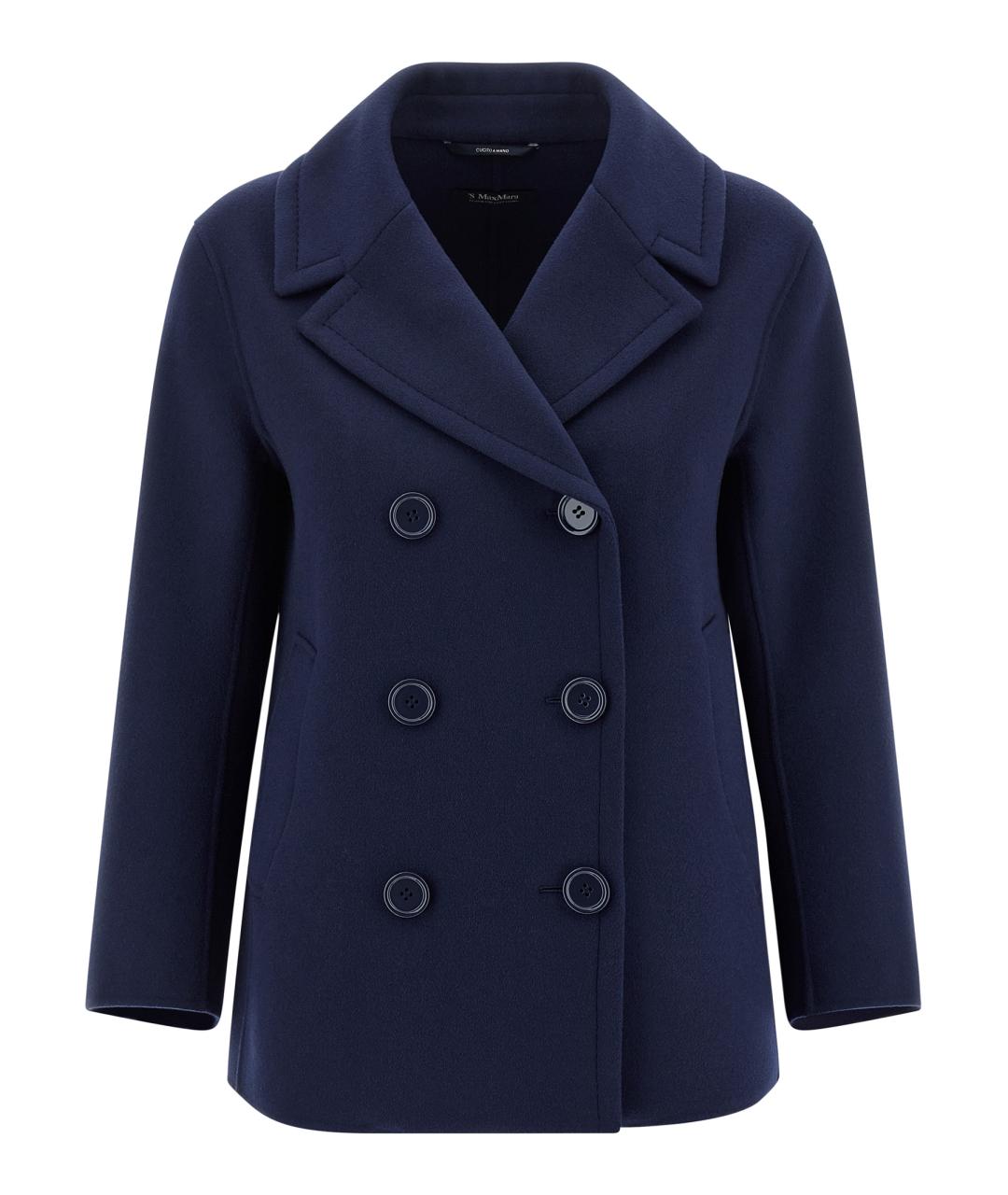 'S MAX MARA Синее шерстяное пальто, фото 1