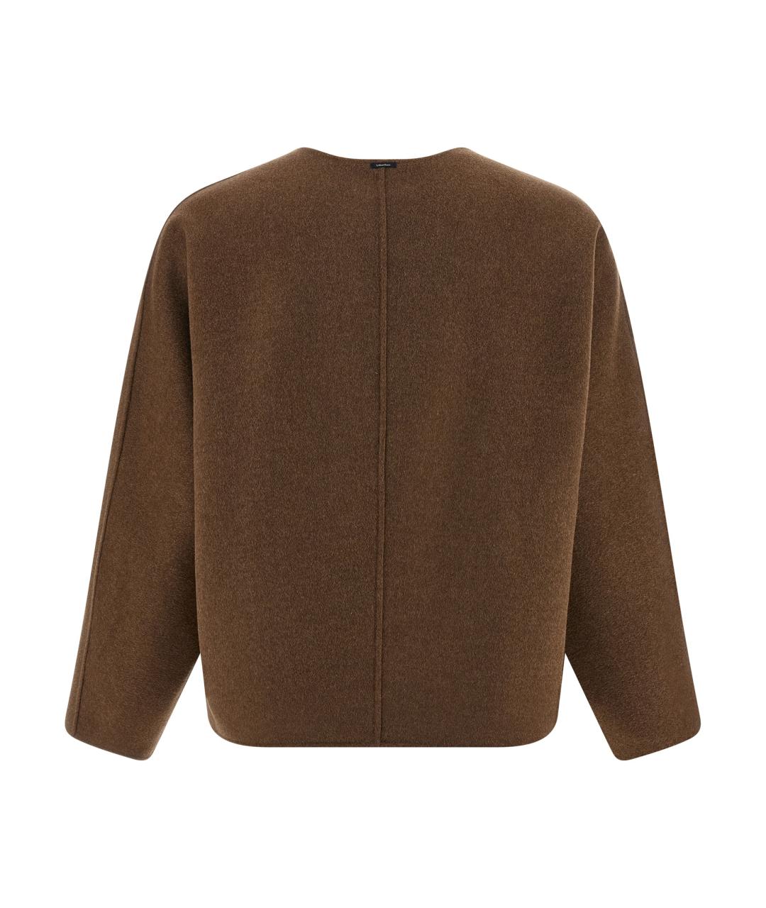 'S MAX MARA Коричневое шерстяное пальто, фото 3