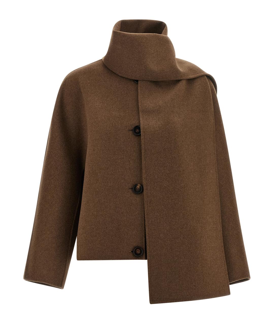 'S MAX MARA Коричневое шерстяное пальто, фото 2