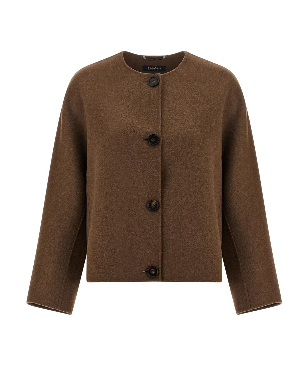 'S MAX MARA Коричневое шерстяное пальто, фото 1