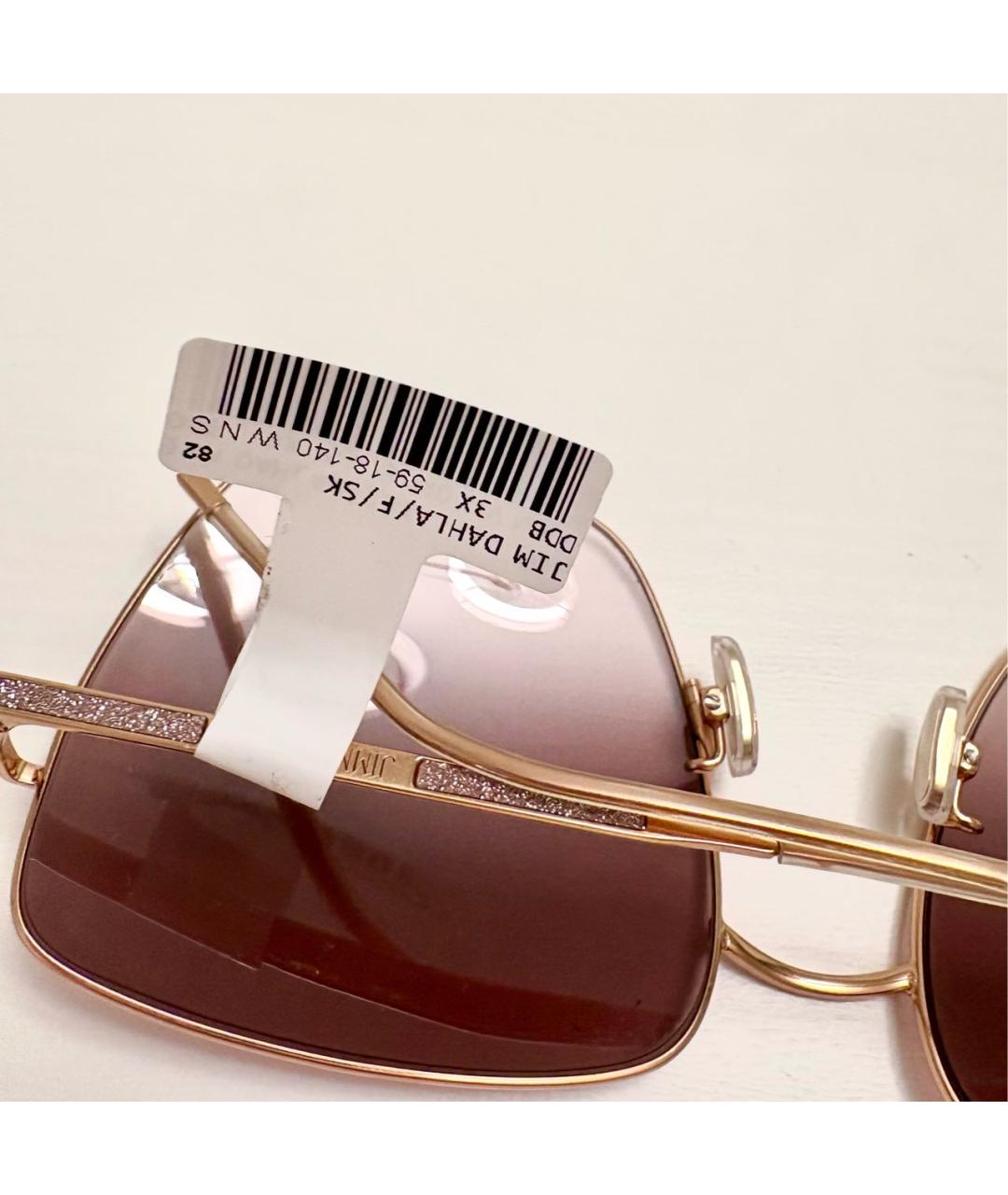 JIMMY CHOO Розовые металлические солнцезащитные очки, фото 8
