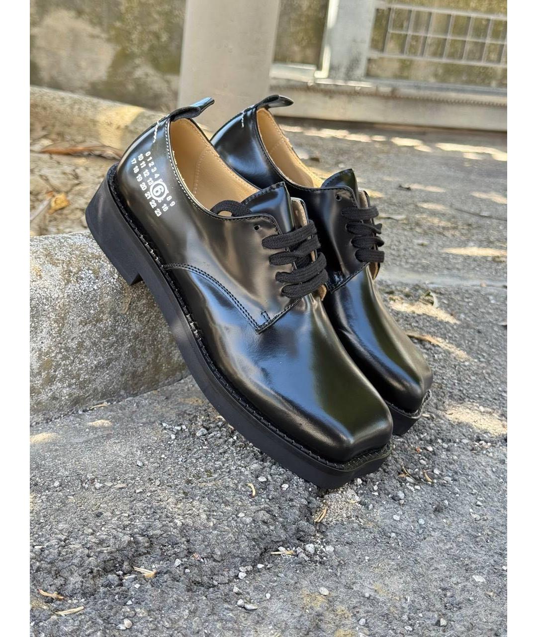 MM6 MAISON MARGIELA Черные кожаные ботинки, фото 5