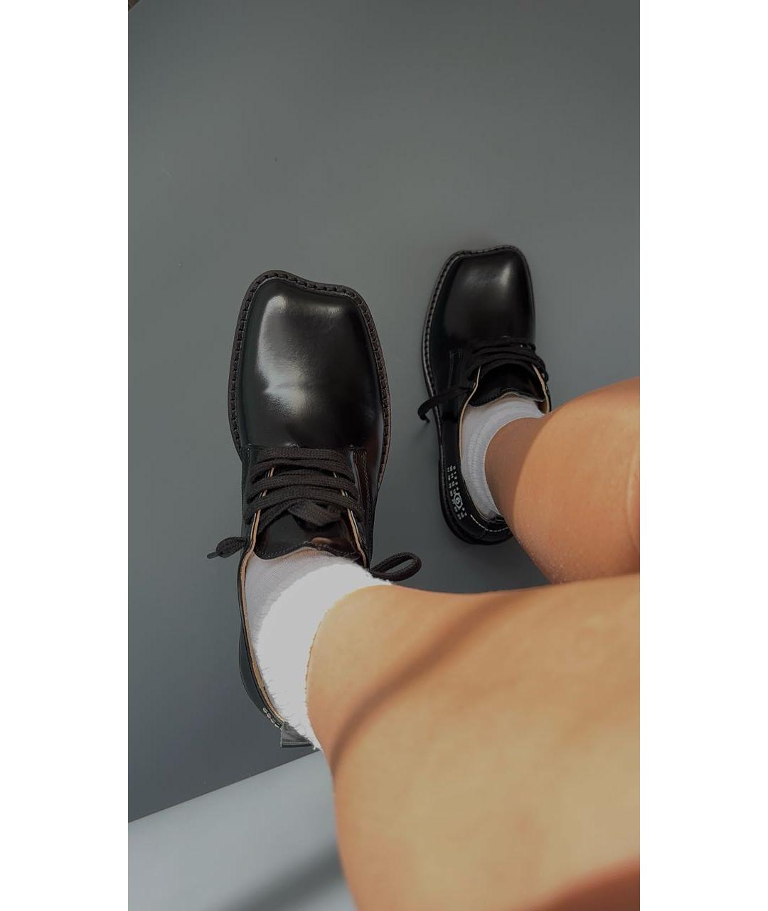 MM6 MAISON MARGIELA Черные кожаные ботинки, фото 4