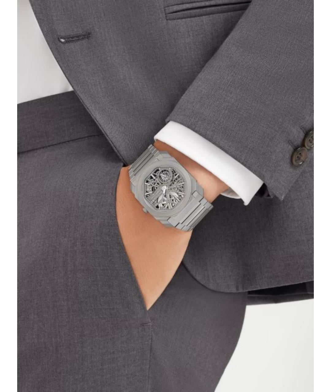 BVLGARI Серебряные металлические часы, фото 6