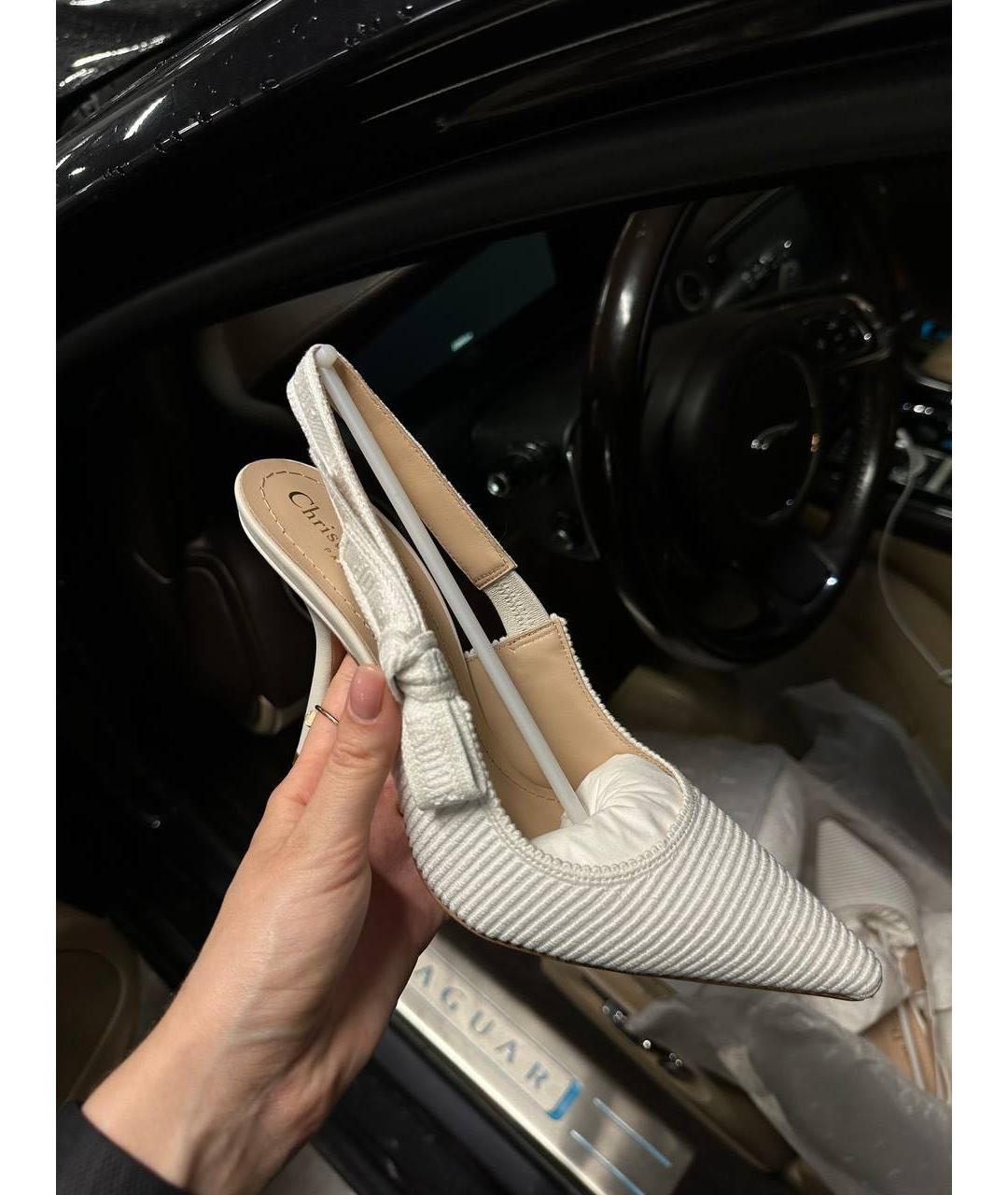 CHRISTIAN DIOR Белые текстильные туфли, фото 8