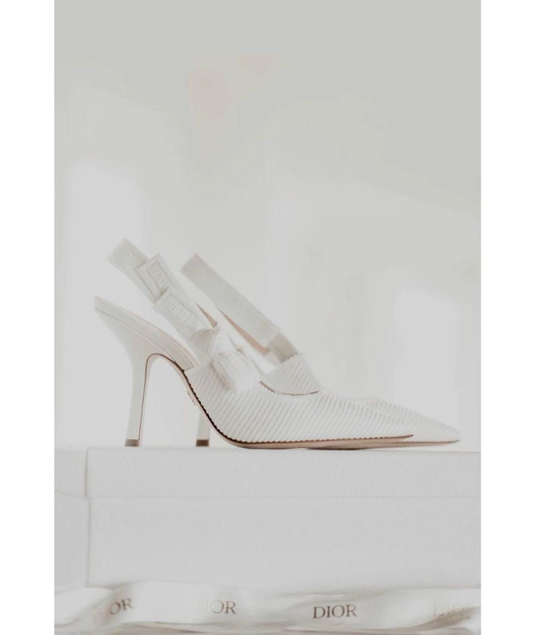 CHRISTIAN DIOR Белые текстильные туфли, фото 5