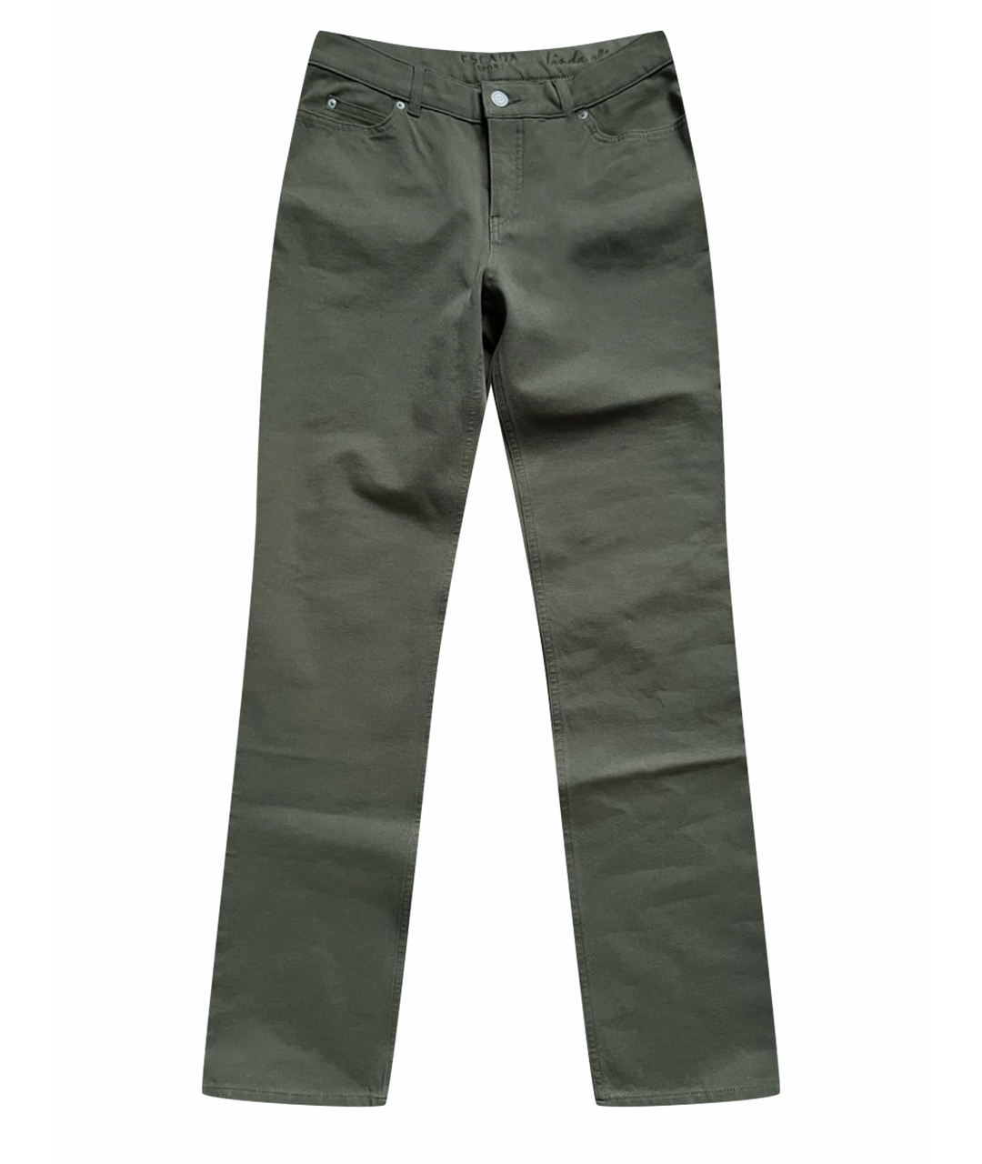 ESCADA Хаки хлопко-полиэстеровые прямые джинсы, фото 1