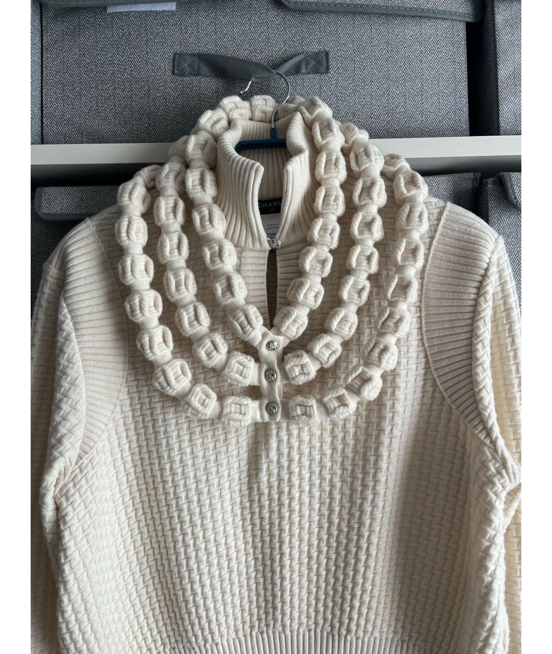 CHANEL Бежевый шерстяной джемпер / свитер, фото 3