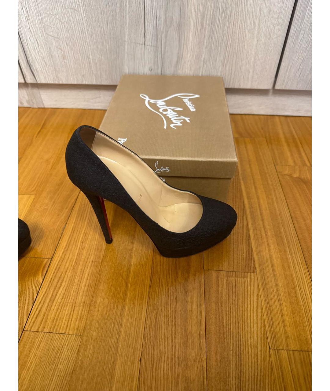 CHRISTIAN LOUBOUTIN Серые текстильные туфли, фото 8
