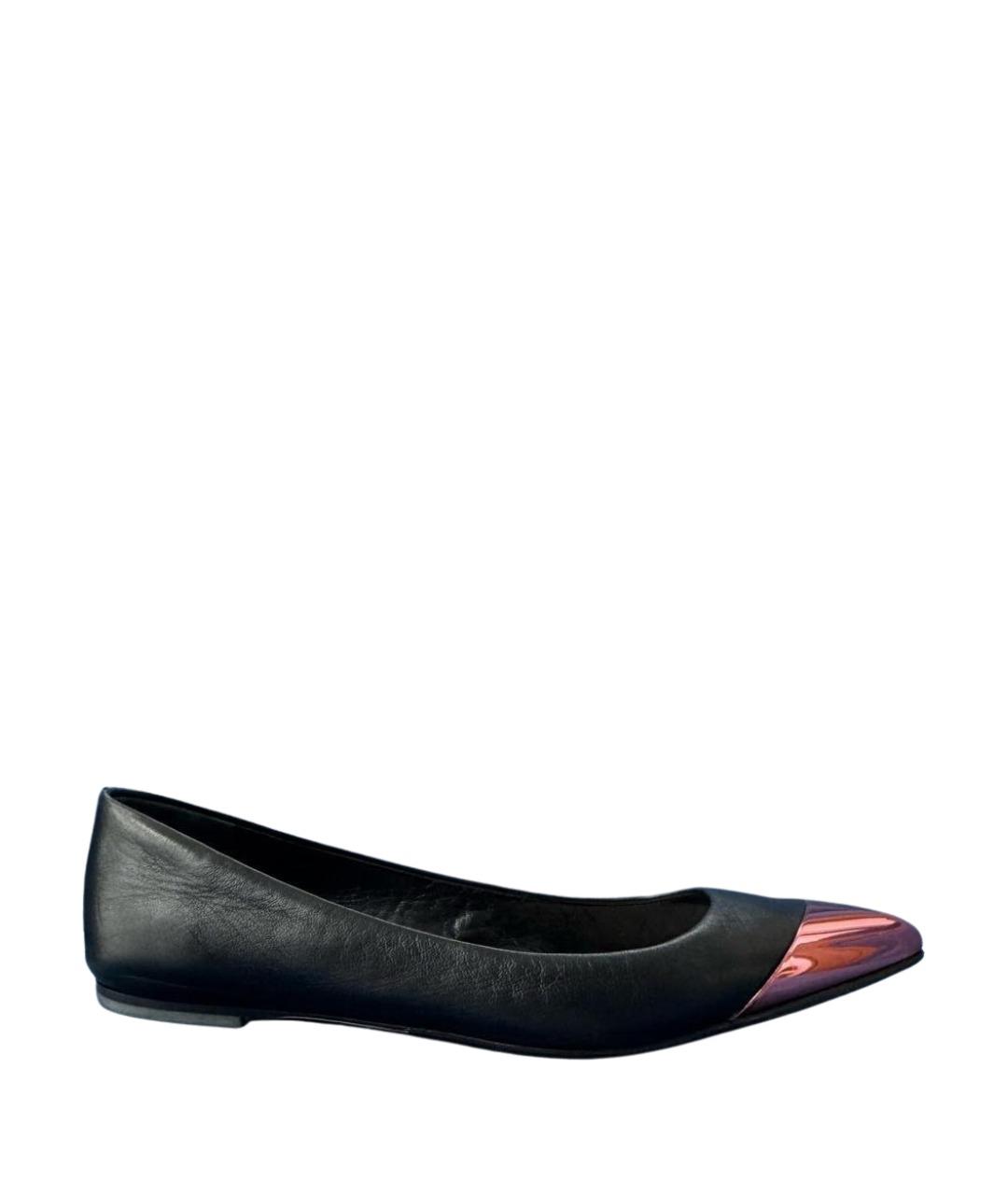 CHRISTIAN DIOR Черные кожаные балетки, фото 1