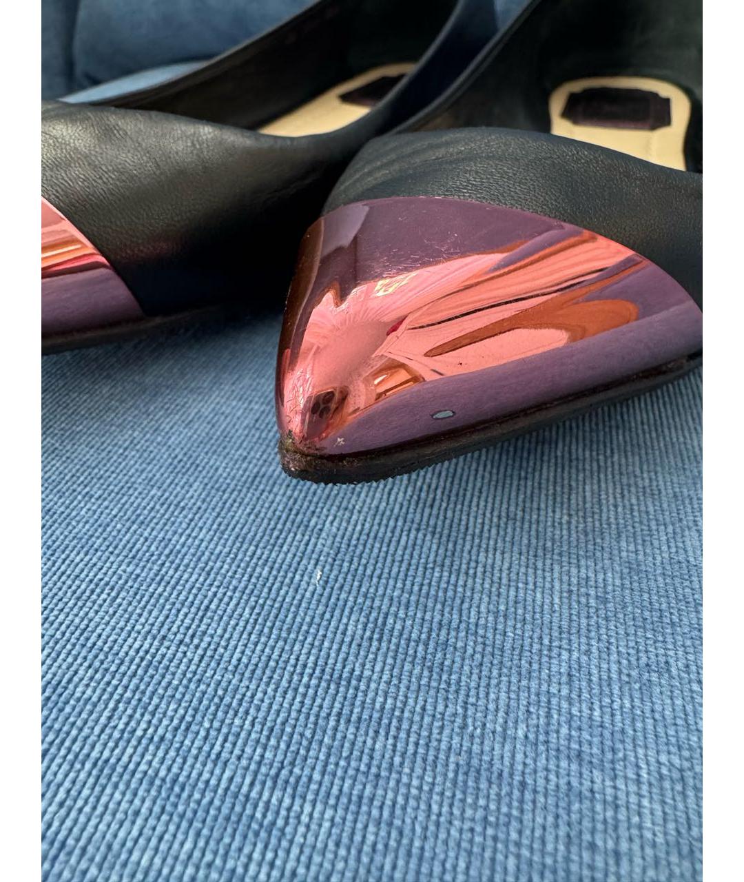CHRISTIAN DIOR Черные кожаные балетки, фото 8