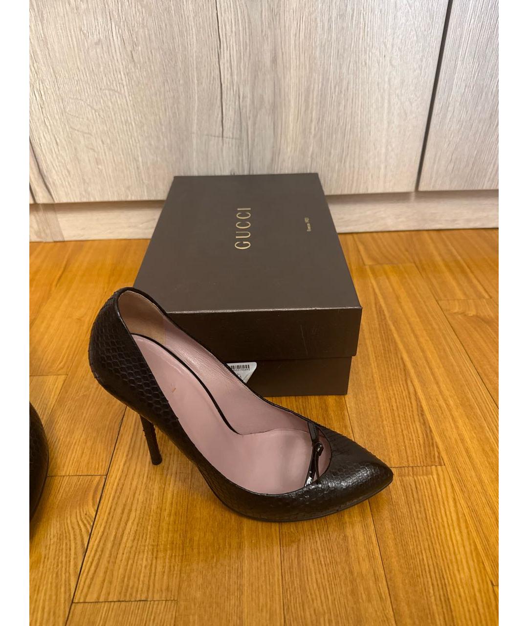 GUCCI Черные кожаные туфли, фото 6
