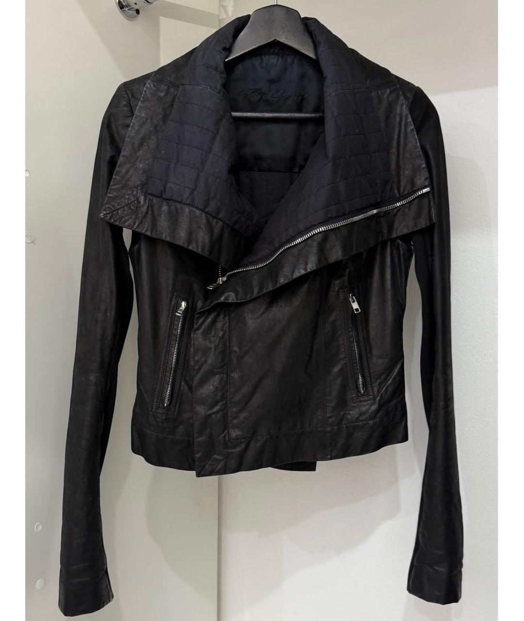 RICK OWENS Черная кожаная куртка, фото 7