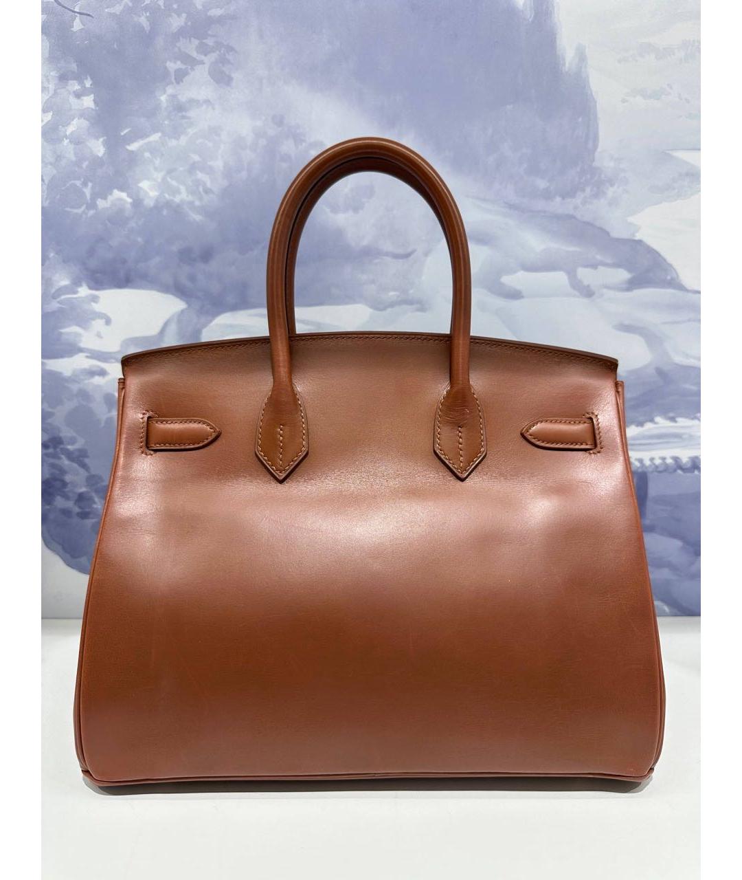HERMES Коричневая кожаная сумка тоут, фото 5