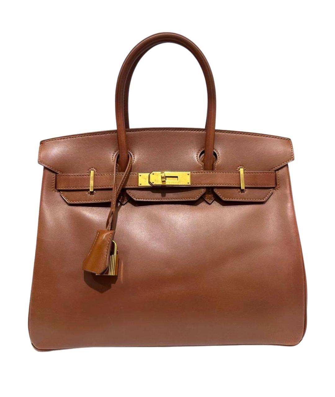 HERMES Коричневая кожаная сумка тоут, фото 1
