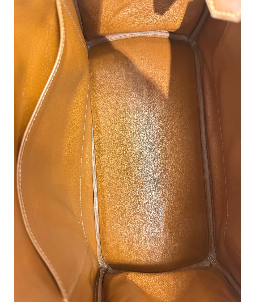 HERMES Коричневая кожаная сумка тоут, фото 7