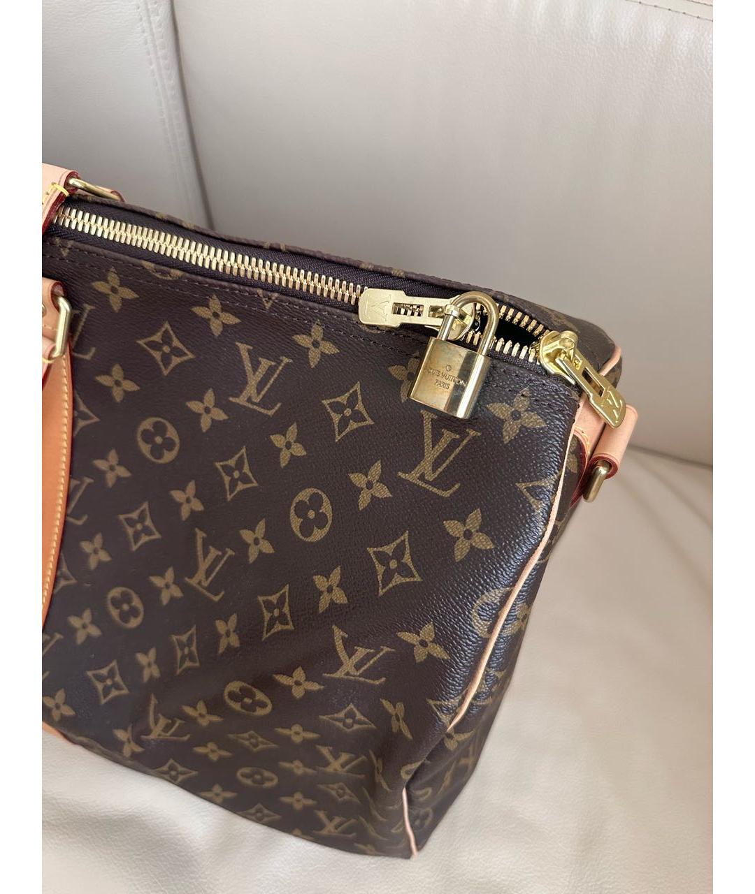 LOUIS VUITTON Коричневая кожаная дорожная/спортивная сумка, фото 5