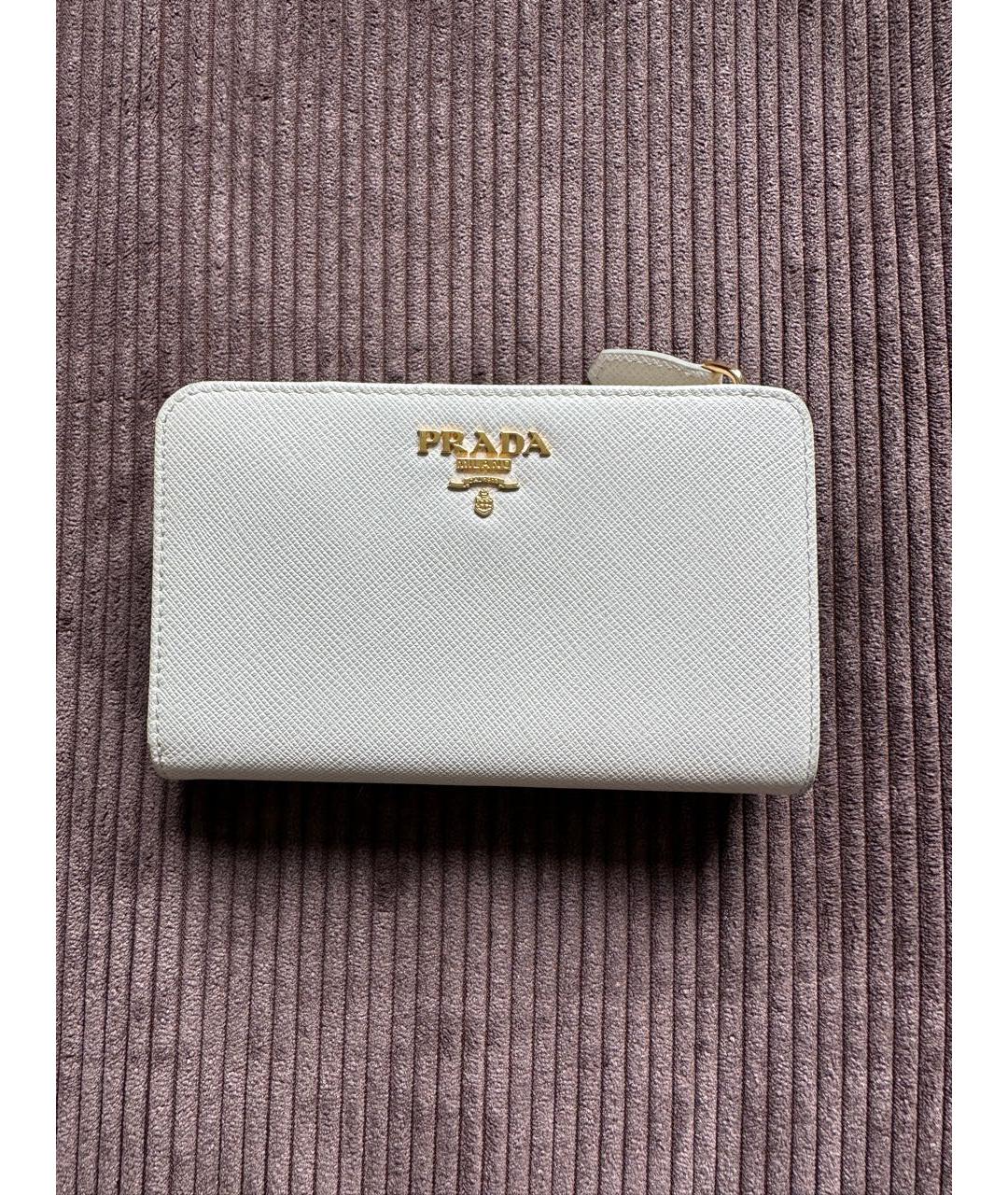PRADA Бежевый кожаный кошелек, фото 3