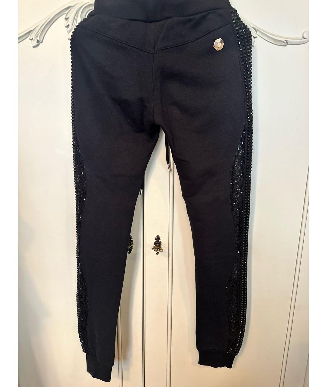 PHILIPP PLEIN Черные хлопковые спортивные брюки и шорты, фото 2