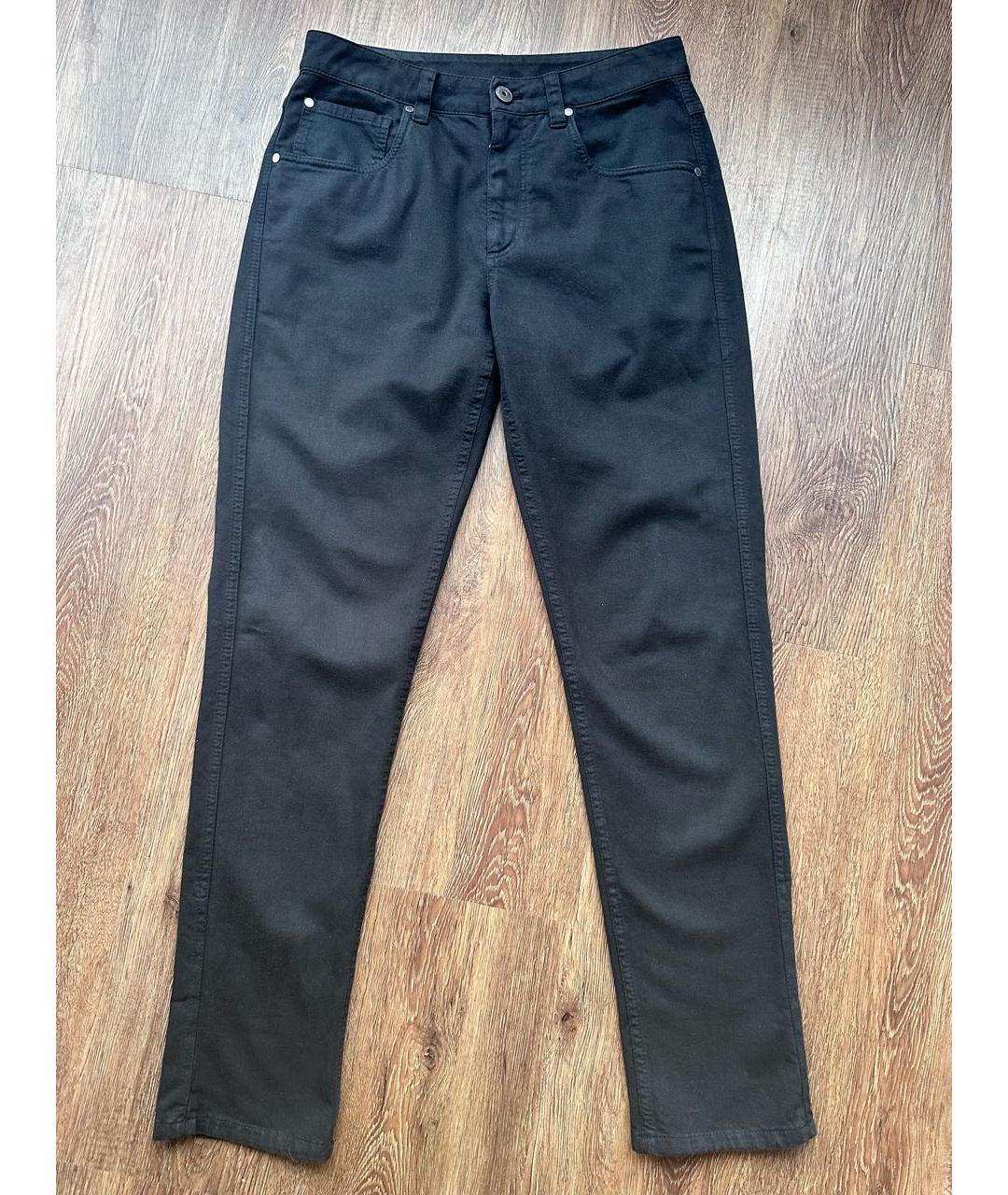 BRUNELLO CUCINELLI Черные хлопковые прямые джинсы, фото 4