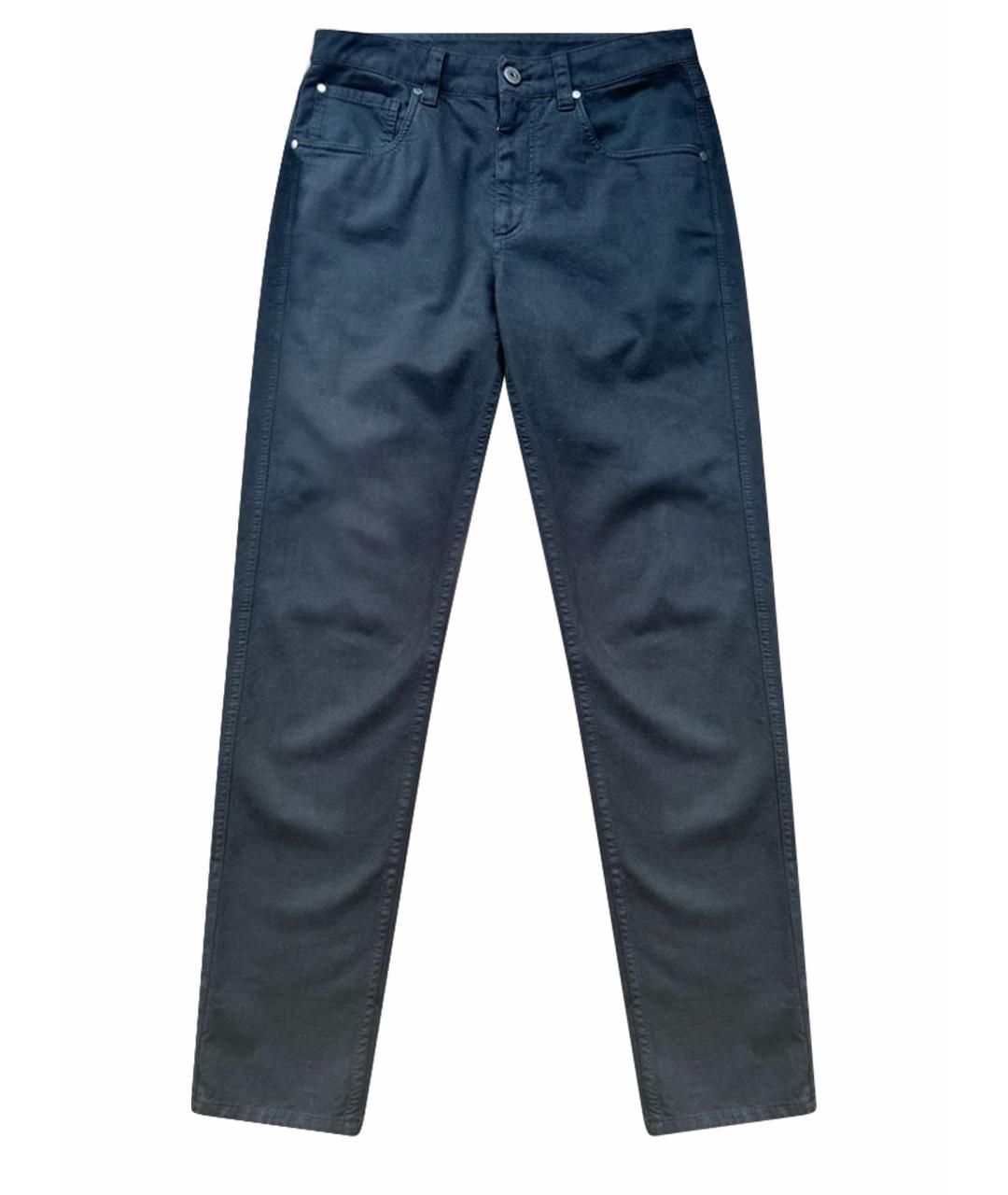 BRUNELLO CUCINELLI Черные хлопковые прямые джинсы, фото 1