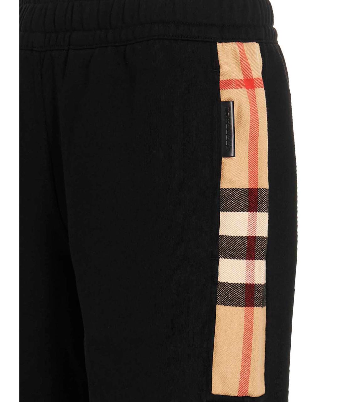 BURBERRY Черные хлопковые повседневные брюки, фото 3