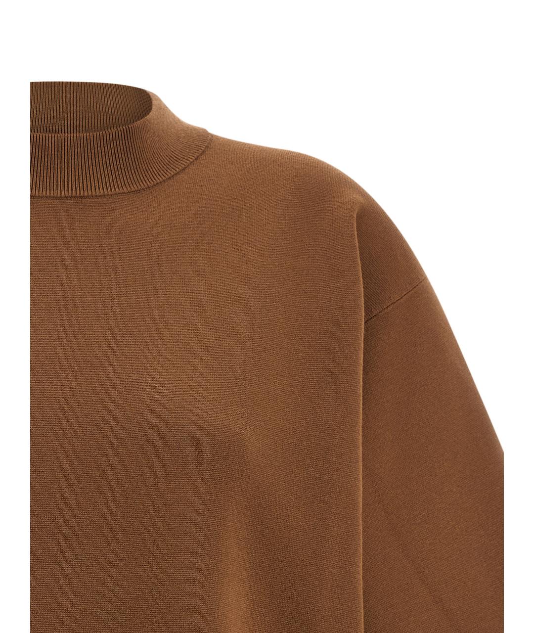 MAX MARA STUDIO Коричневая вискозная футболка, фото 3