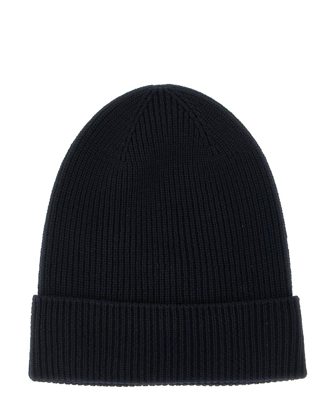 MONCLER Черная шерстяная шапка, фото 2