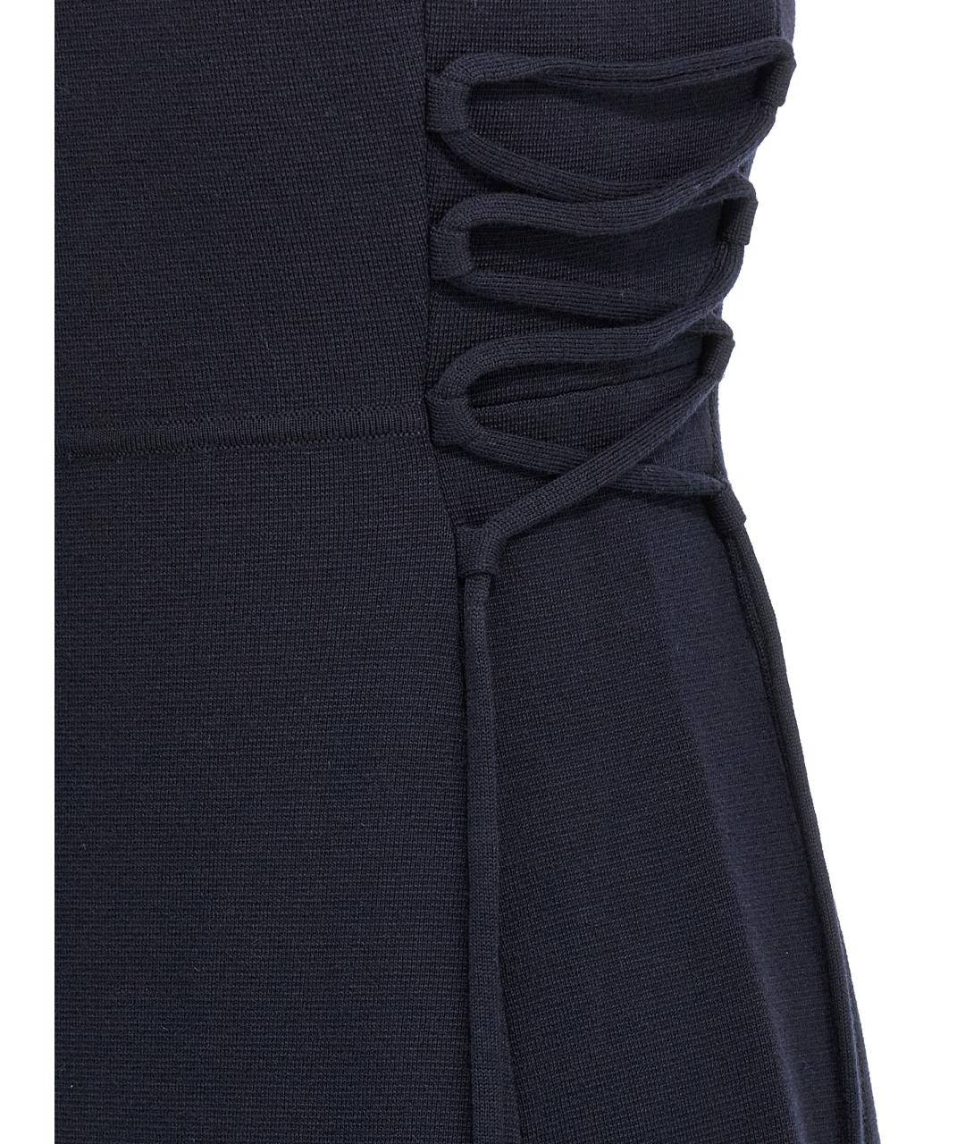 MAX MARA Темно-синее шерстяное повседневное платье, фото 4