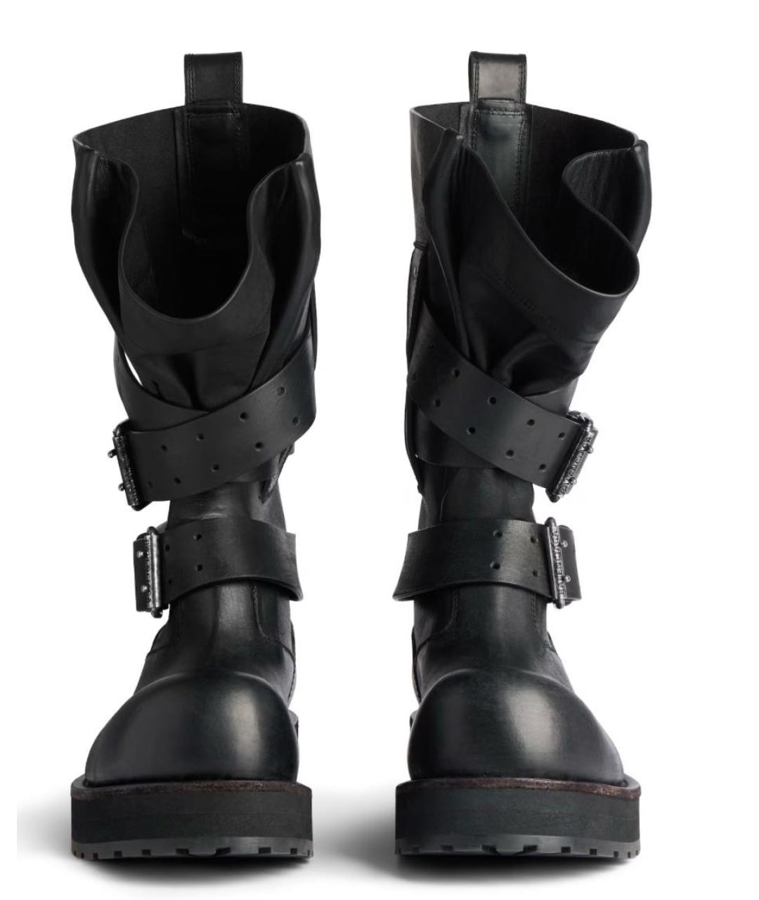 BALENCIAGA Черные кожаные сапоги, фото 2