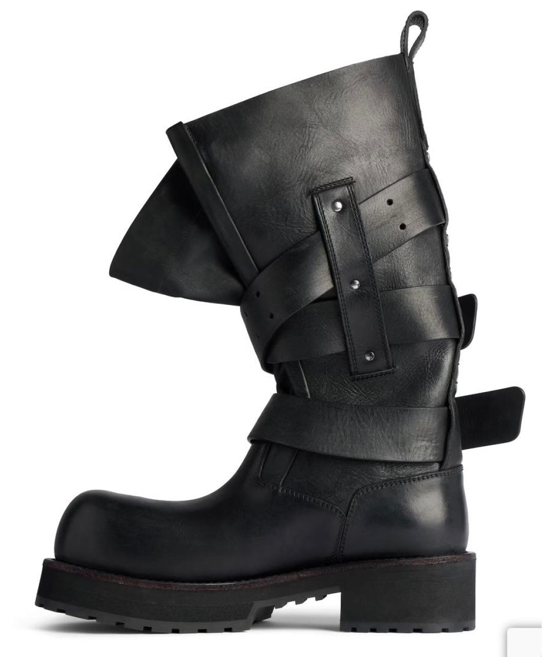 BALENCIAGA Черные кожаные сапоги, фото 5