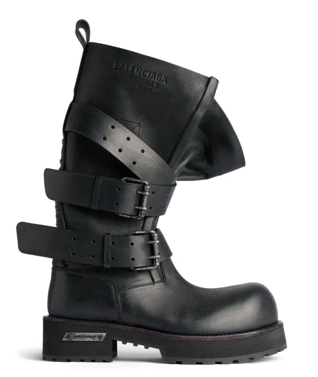 BALENCIAGA Черные кожаные сапоги, фото 6