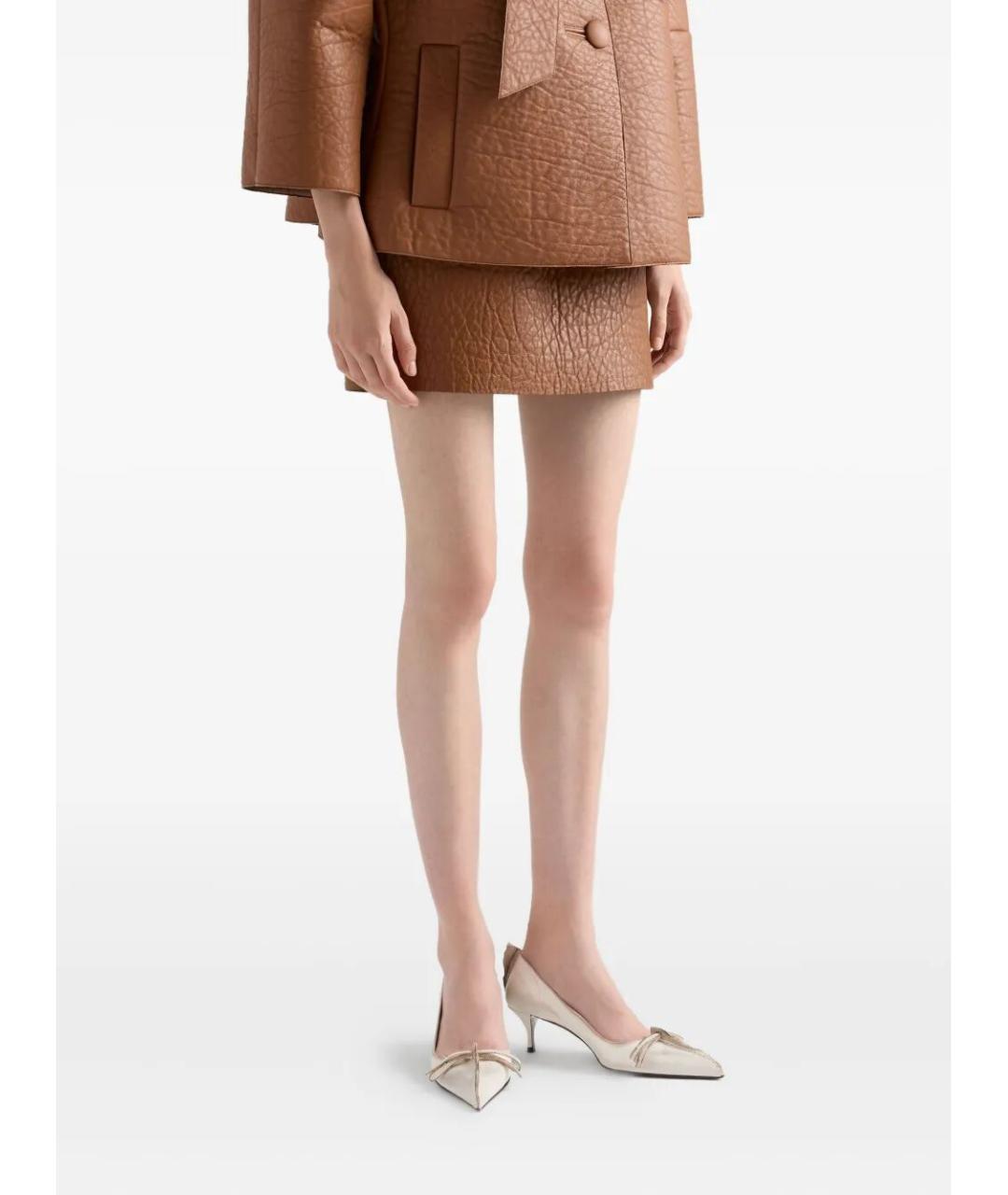 PRADA Бежевые кожаные туфли, фото 3