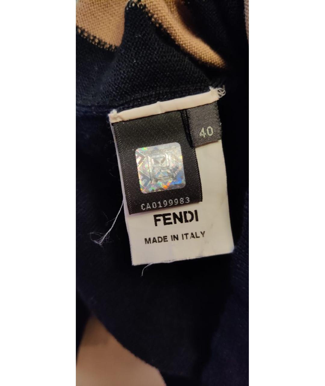 FENDI Темно-синий шерстяной кардиган, фото 6