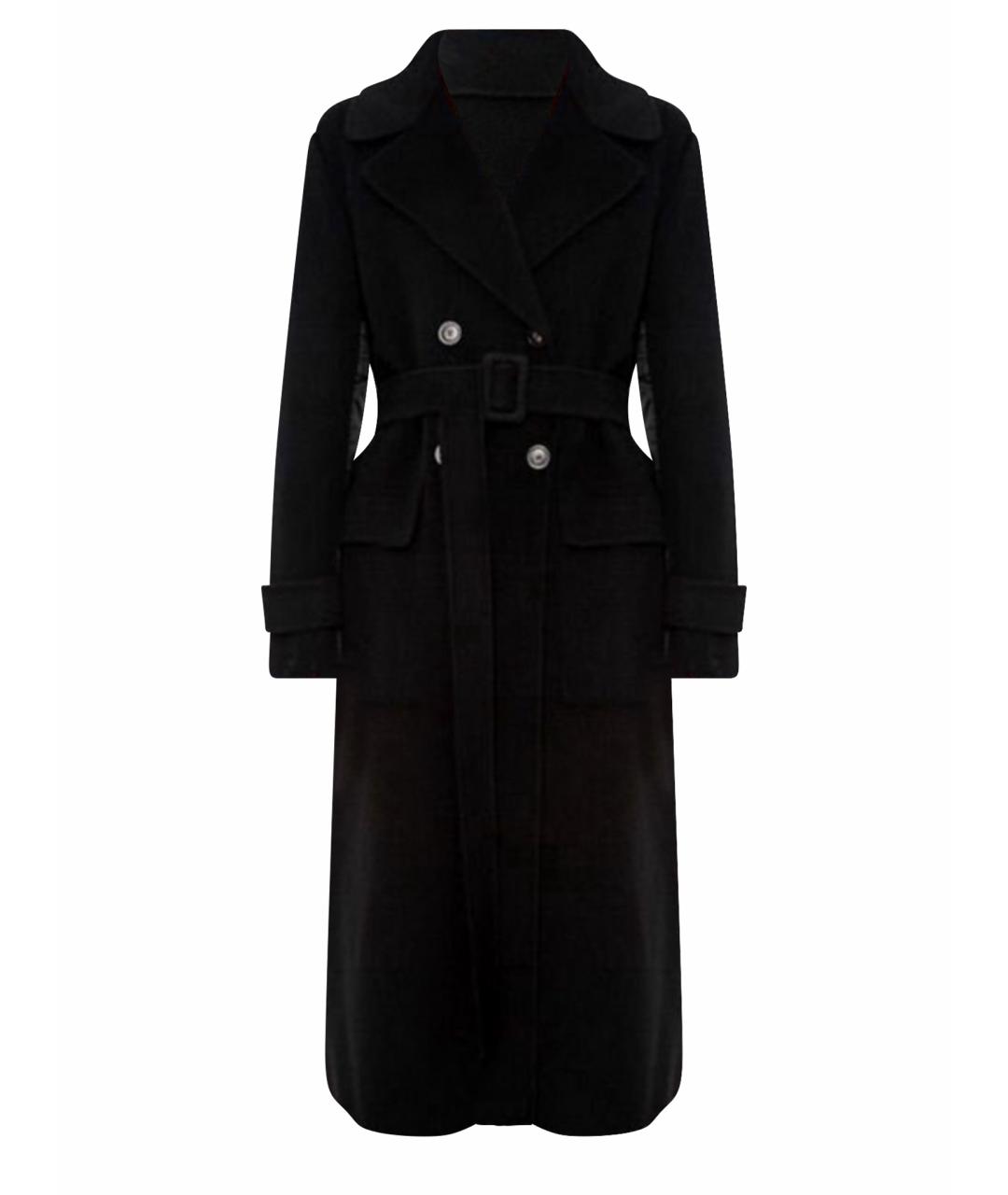 WEEKEND MAX MARA Черное шерстяное пальто, фото 1