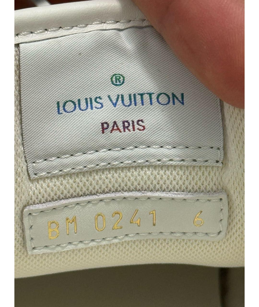 LOUIS VUITTON Белые кожаные низкие кроссовки / кеды, фото 6
