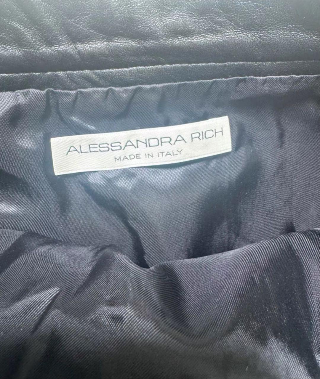 ALESSANDRA RICH Горчичная кожаная юбка мини, фото 5
