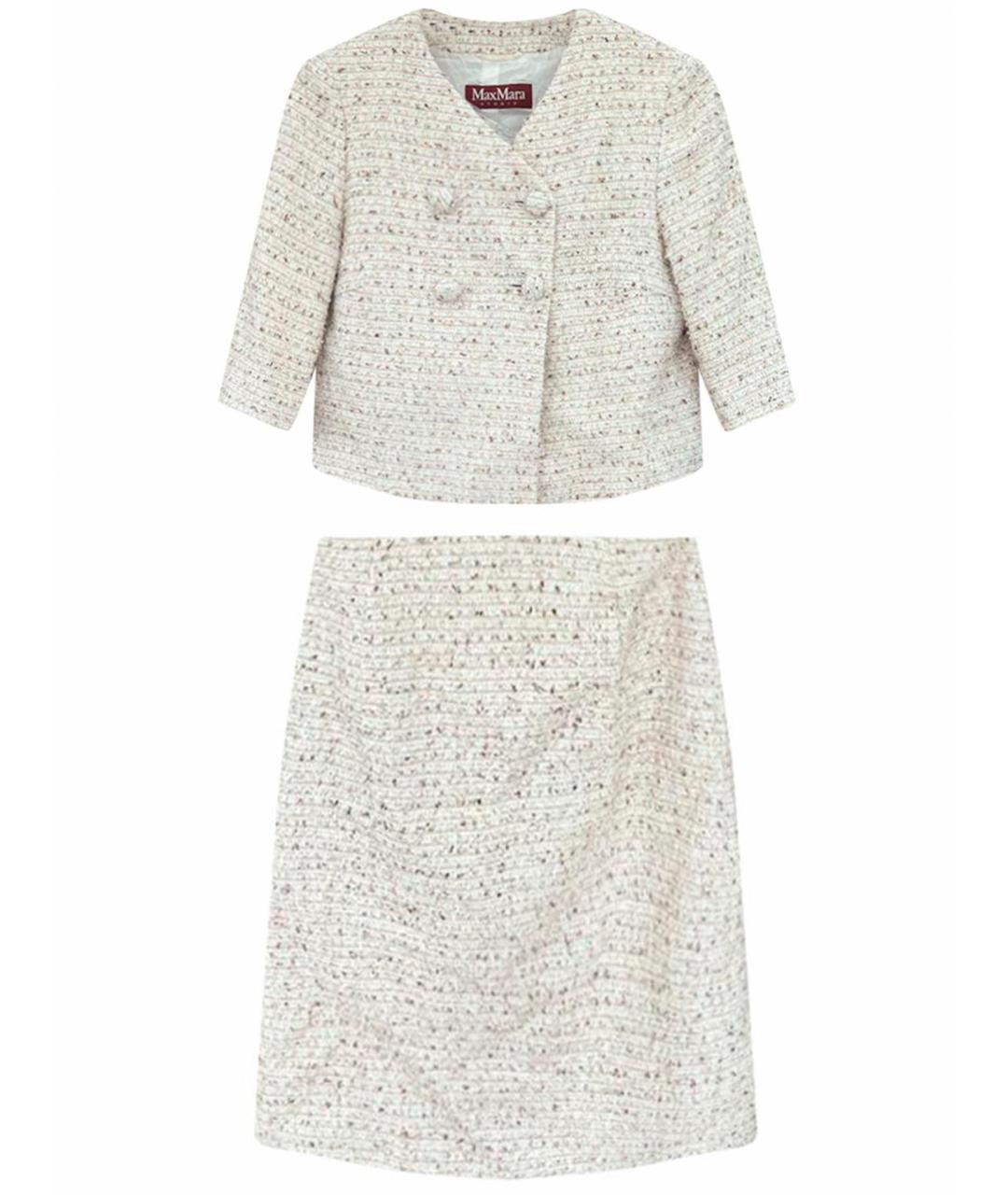 MAX MARA Бежевый твидовый костюм с юбками, фото 1