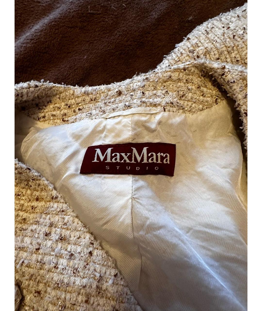 MAX MARA Бежевый твидовый костюм с юбками, фото 6