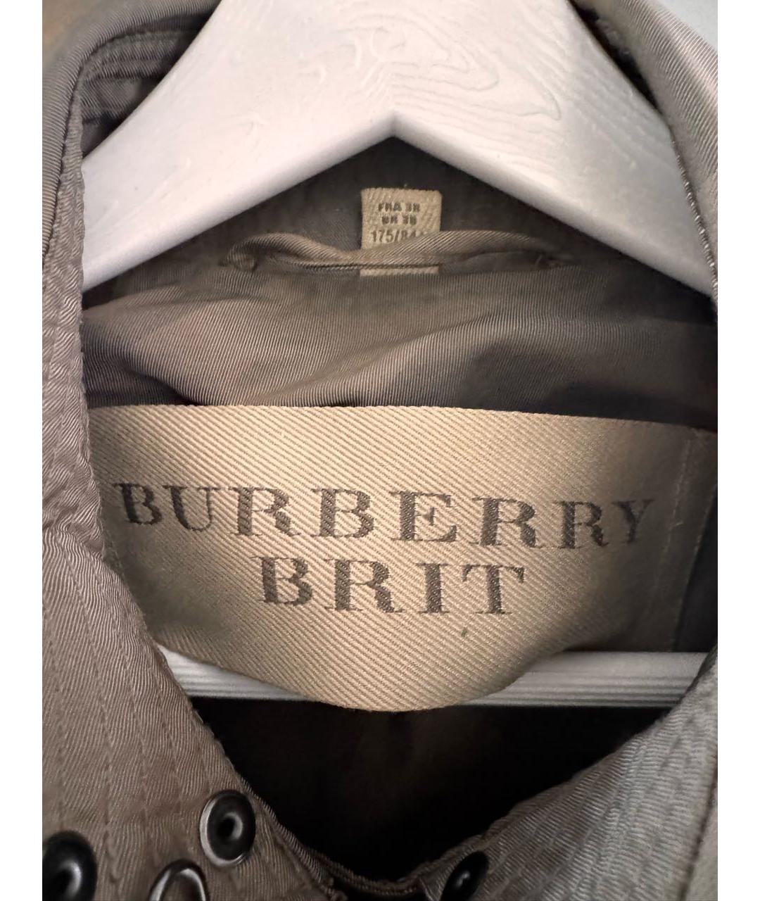 BURBERRY Бежевый полиэстеровый тренч/плащ, фото 3