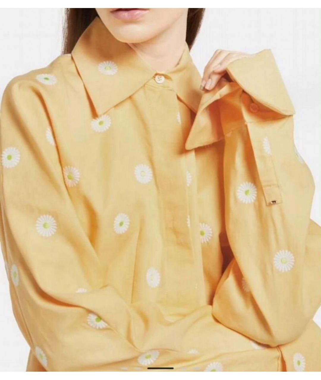 SPORTMAX Желтое хлопковое повседневное платье, фото 5