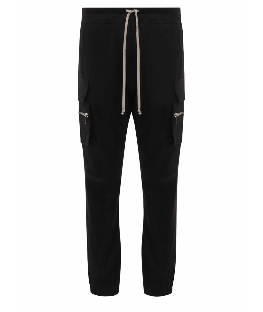 RICK OWENS Черные хлопковые повседневные брюки, фото 1