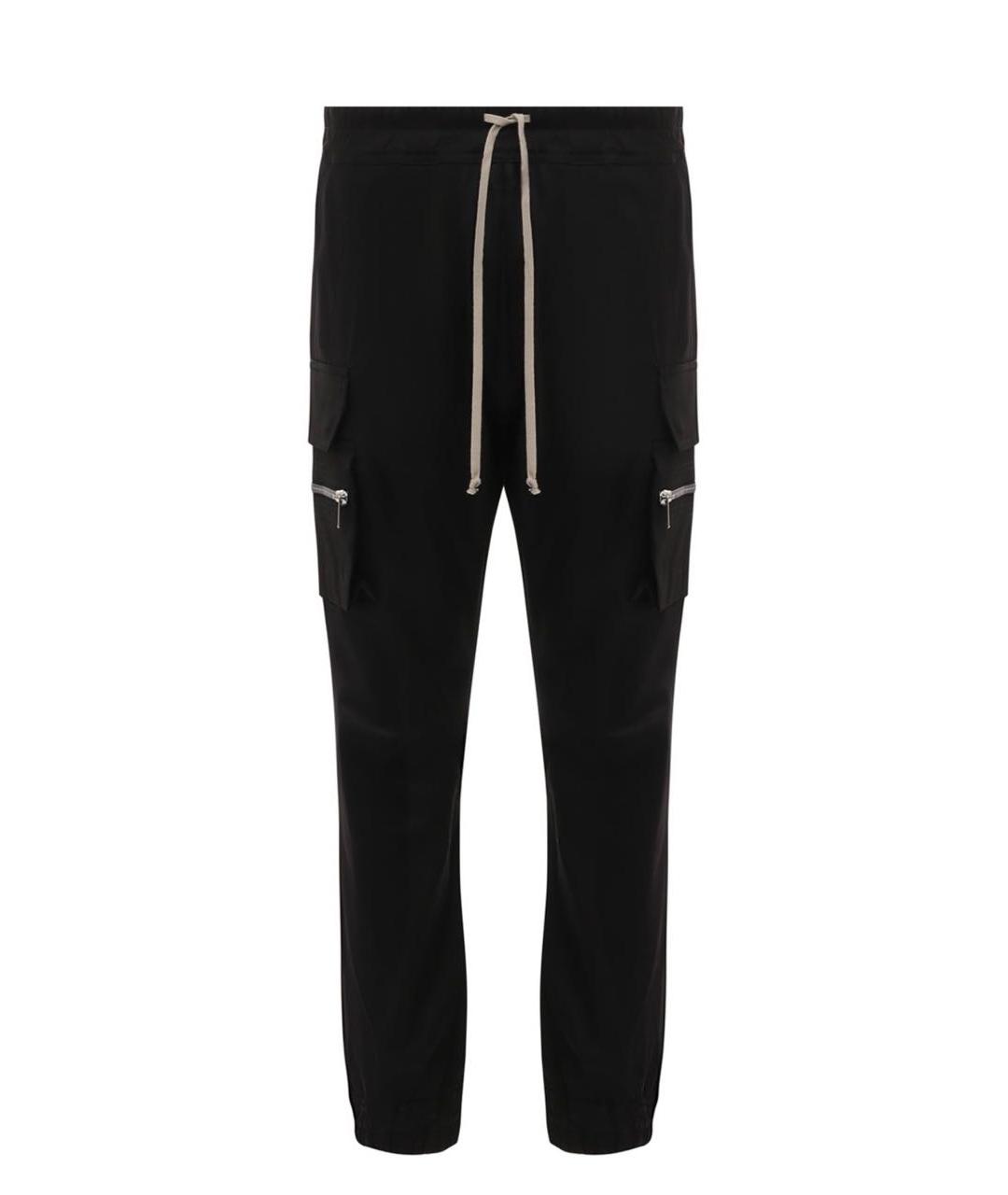 RICK OWENS Черные хлопковые повседневные брюки, фото 6