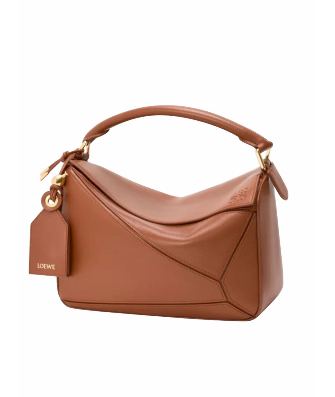 LOEWE Коричневая кожаная сумка через плечо, фото 1