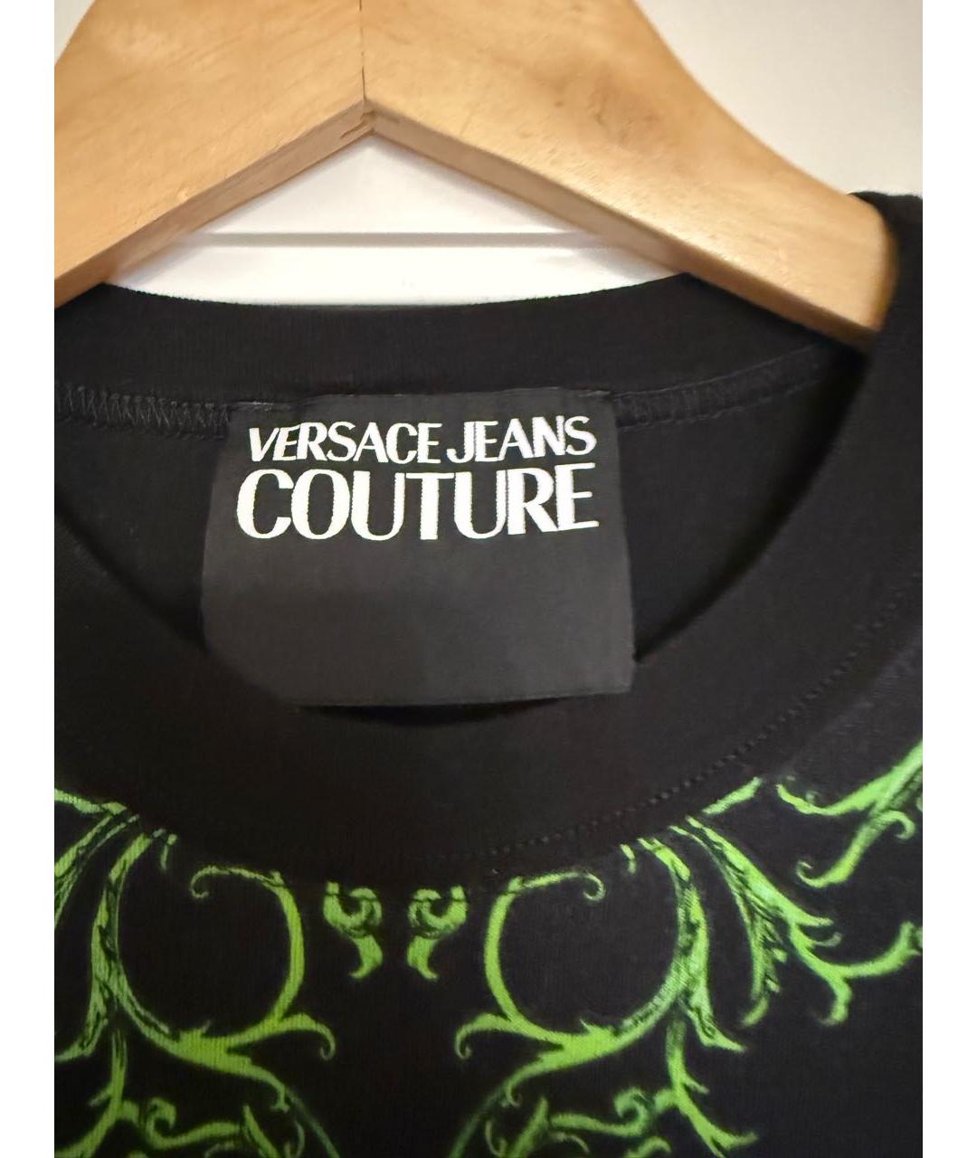 VERSACE JEANS COUTURE Черная хлопковая футболка, фото 3
