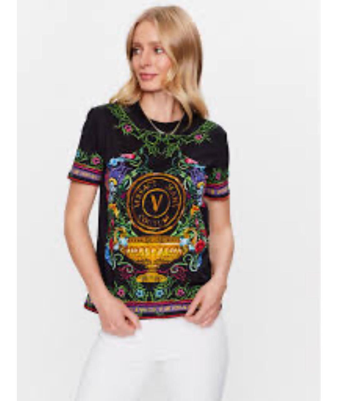 VERSACE JEANS COUTURE Черная хлопковая футболка, фото 6