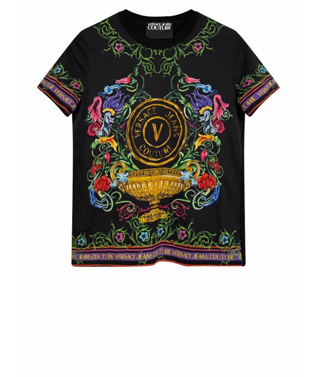 VERSACE JEANS COUTURE Черная хлопковая футболка, фото 1